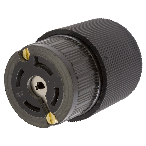 Hubbell Wiring Device-Kellems Locking Connector, Non-NEMA, 20 A, 120/208V AC, Three Phase, 4 Pole, Screw Terminals, Black HBL45935 - main